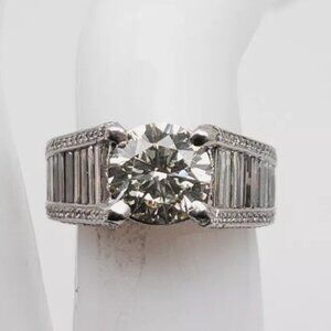 6ct VVS1 Natural Diamond Platinum Womens' Wedding Ring Band